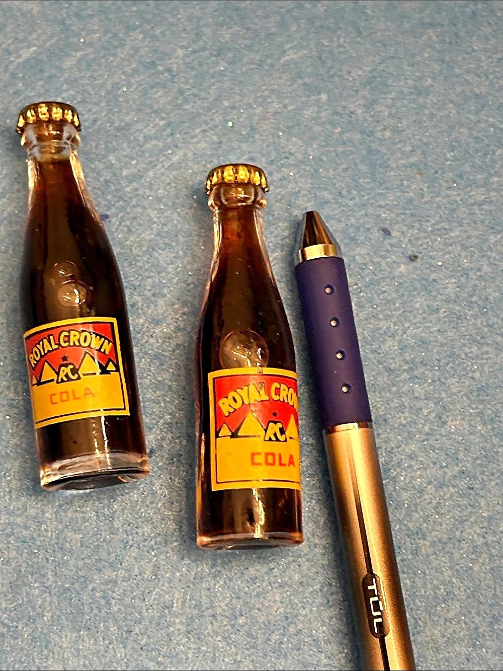 Royal Crown Cola bottle set with pen Vintage